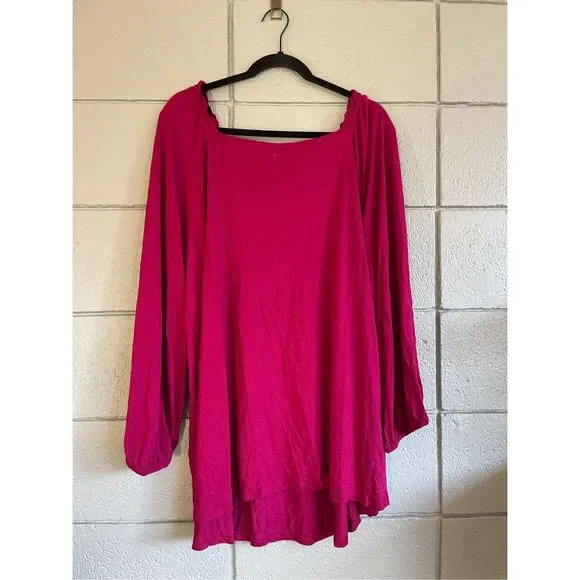 Women’s Old Navy Plus Size Square Neck Blouse Bundle in Magenta + Black size 4X - Picture 3 of 7